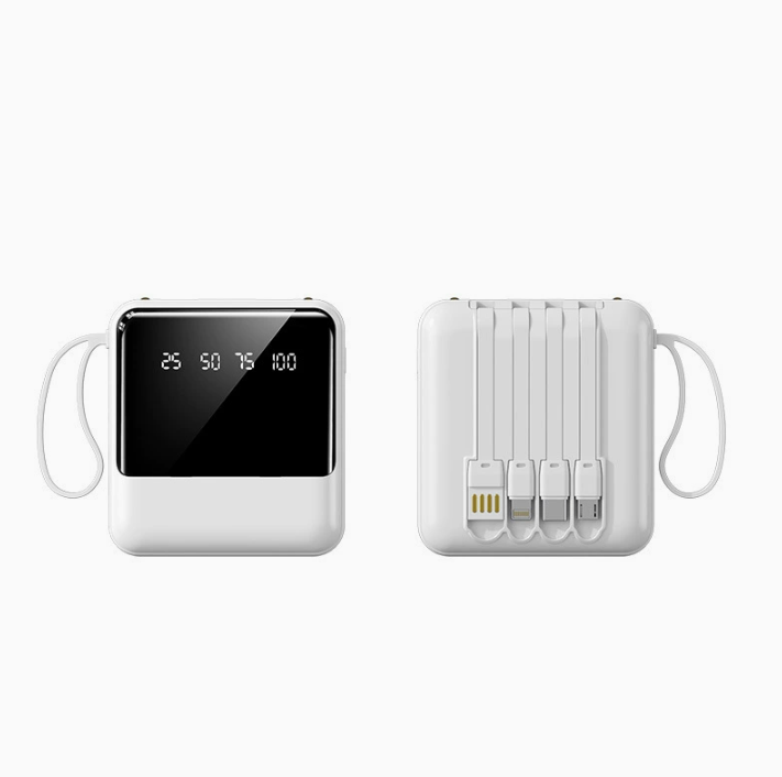 Custom Mini Power Bank with Build-in Cables(5000/10000/20000mAh) - Wholesale Portable Charger