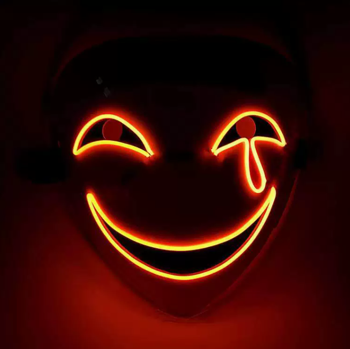 LED Light Up Neon Mask for Halloween & Parties (Custom Designs Available) - Wholesale EL Wire Face Masks