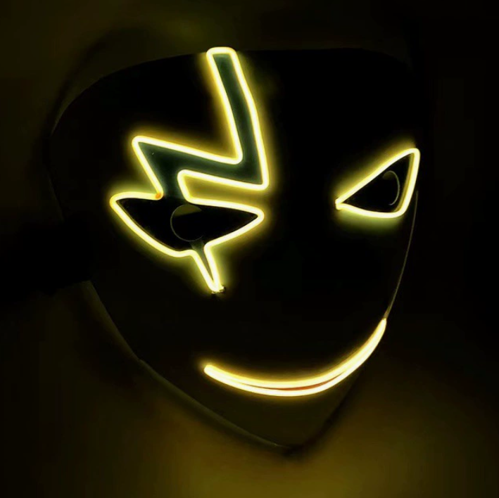LED Light Up Neon Mask for Halloween & Parties (Custom Designs Available) - Wholesale EL Wire Face Masks