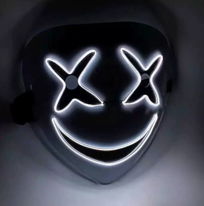 LED Light Up Neon Mask for Halloween & Parties (Custom Designs Available) - Wholesale EL Wire Face Masks